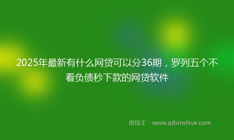 2025年最新有什么网贷可以分36期，罗列五个不看负债秒下款的网贷软件