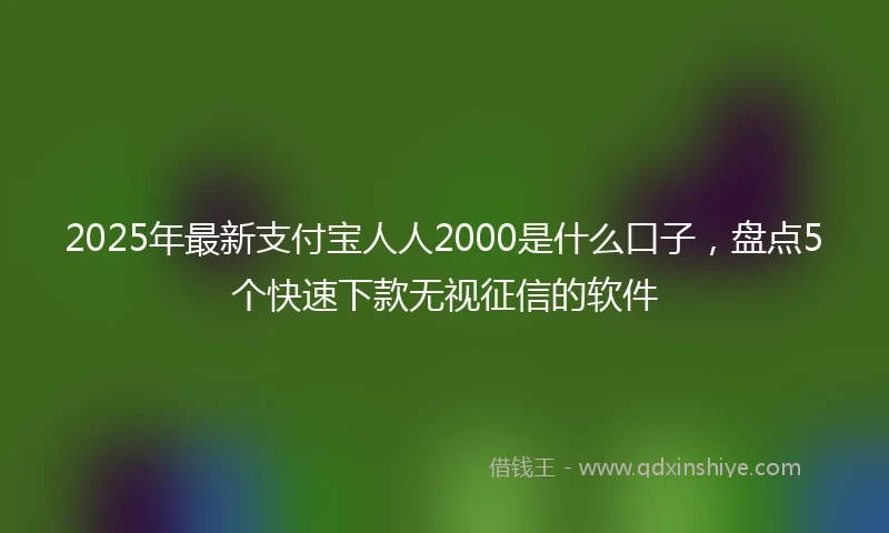 2025年最新支付宝人人2000是什么口子，盘点5个快速下款无视征信的软件