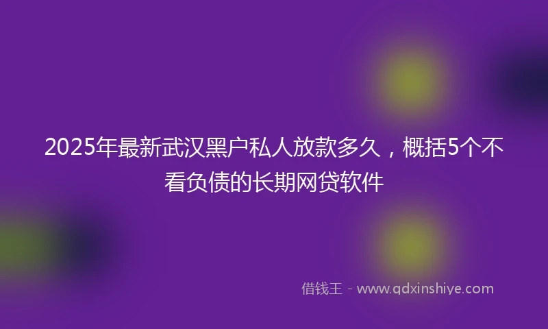 2025年最新武汉黑户私人放款多久，概括5个不看负债的长期网贷软件