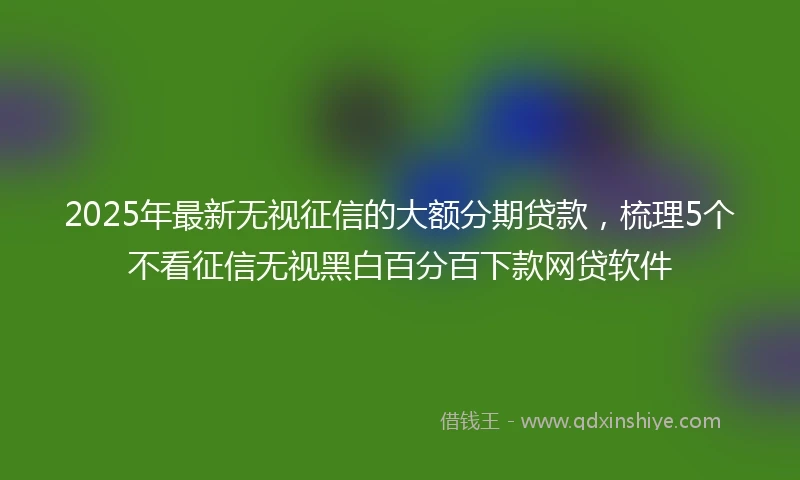 2025年最新无视征信的大额分期贷款，梳理5个不看征信无视黑白百分百下款网贷软件