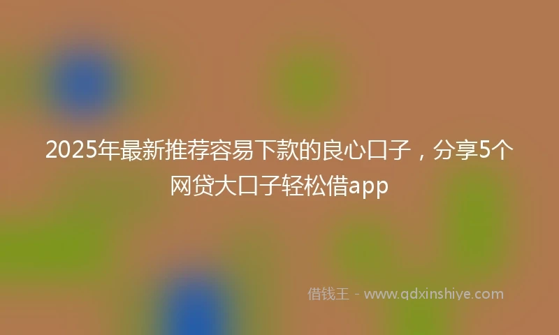 2025年最新推荐容易下款的良心口子，分享5个网贷大口子轻松借app