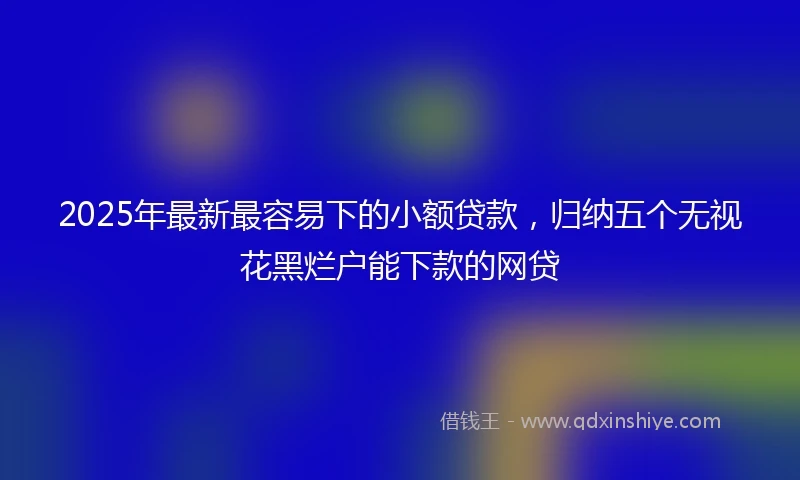2025年最新最容易下的小额贷款，归纳五个无视花黑烂户能下款的网贷