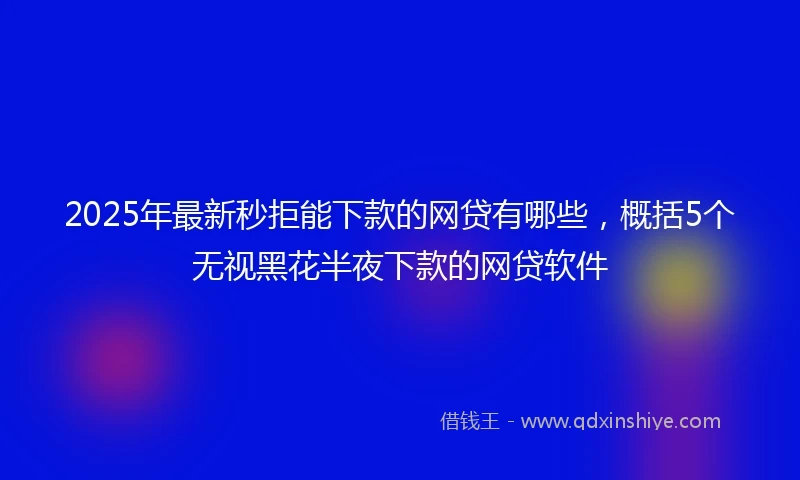 2025年最新秒拒能下款的网贷有哪些，概括5个无视黑花半夜下款的网贷软件