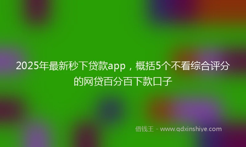 2025年最新秒下贷款app，概括5个不看综合评分的网贷百分百下款口子