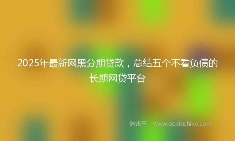 2025年最新网黑分期贷款，总结五个不看负债的长期网贷平台