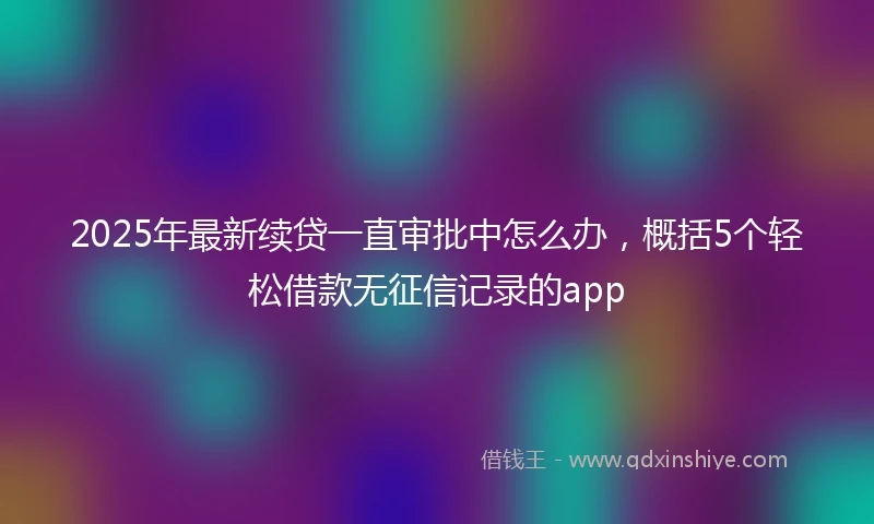 2025年最新续贷一直审批中怎么办，概括5个轻松借款无征信记录的app