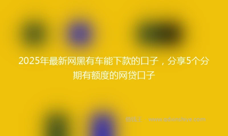 2025年最新网黑有车能下款的口子,分享5个分期有额度的网贷口子