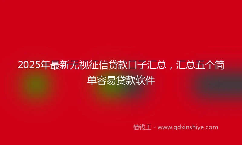 2025年最新无视征信贷款口子汇总，汇总五个简单容易贷款软件