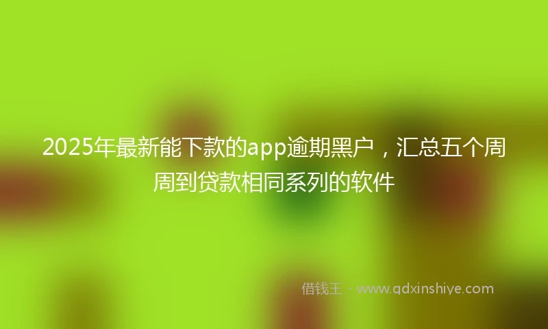 2025年最新能下款的app逾期黑户，汇总五个周周到贷款相同系列的软件