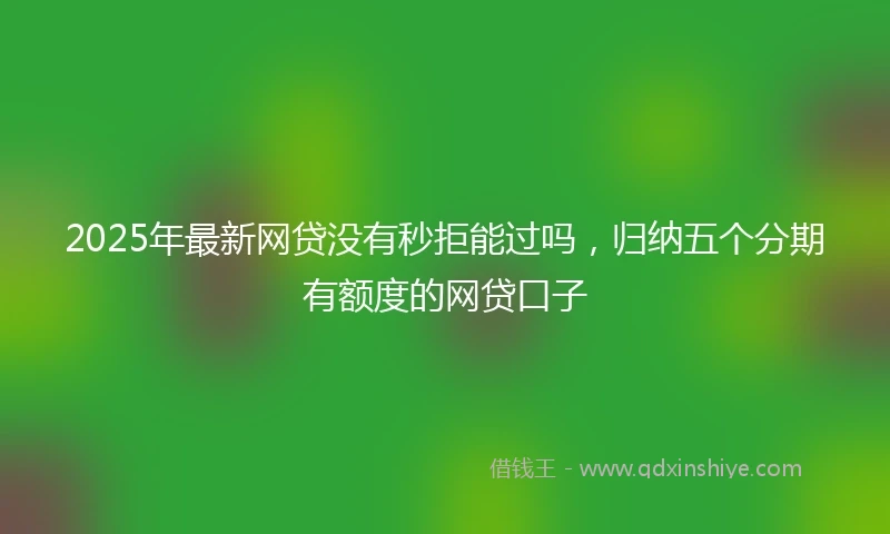 2025年最新网贷没有秒拒能过吗，归纳五个分期有额度的网贷口子