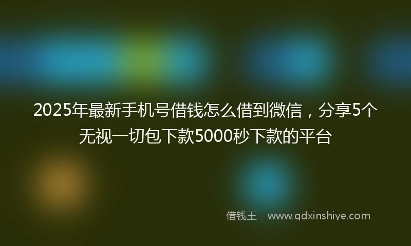 2025年最新手机号借钱怎么借到微信，分享5个无视一切包下款5000秒下款的平台