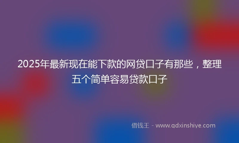 2025年最新现在能下款的网贷口子有那些，整理五个简单容易贷款口子