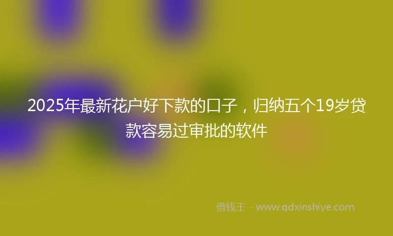 2025年最新花户好下款的口子，归纳五个19岁贷款容易过审批的软件