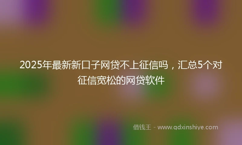 2025年最新新口子网贷不上征信吗，汇总5个对征信宽松的网贷软件