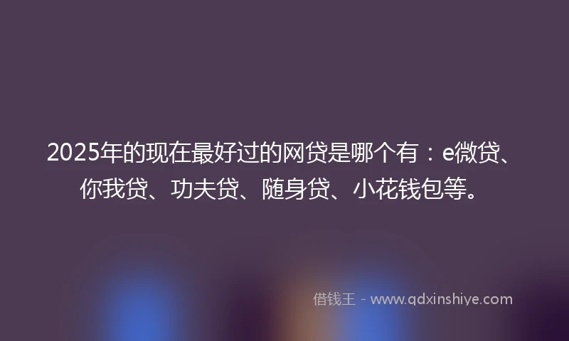 2025年的现在最好过的网贷是哪个有：e微贷、你我贷、功夫贷、随身贷、小花钱包等。