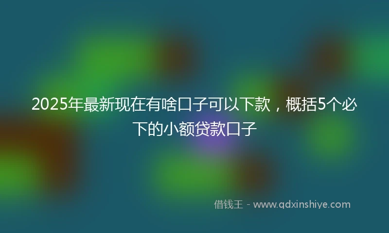 2025年最新现在有啥口子可以下款，概括5个必下的小额贷款口子