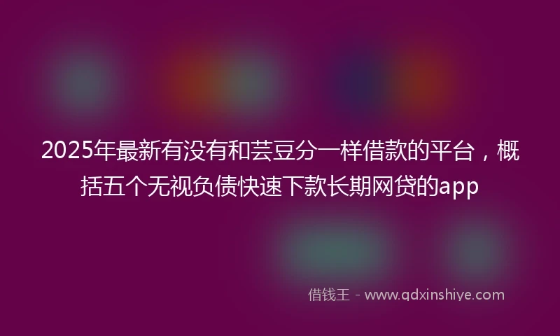 2025年最新有没有和芸豆分一样借款的平台，概括五个无视负债快速下款长期网贷的app