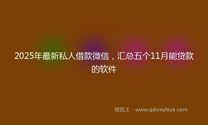 2025年最新私人借款微信，汇总五个11月能贷款的软件