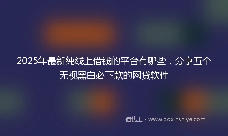 2025年最新纯线上借钱的平台有哪些，分享五个无视黑白必下款的网贷软件