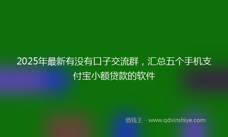2025年最新有没有口子交流群，汇总五个手机支付宝小额贷款的软件