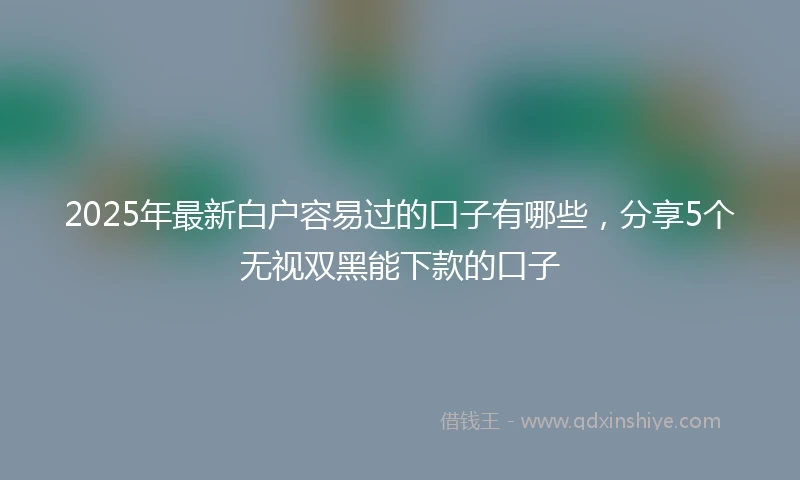 2025年最新白户容易过的口子有哪些，分享5个无视双黑能下款的口子