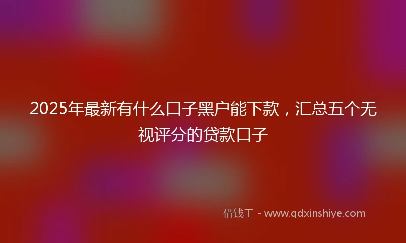 2025年最新有什么口子黑户能下款，汇总五个无视评分的贷款口子