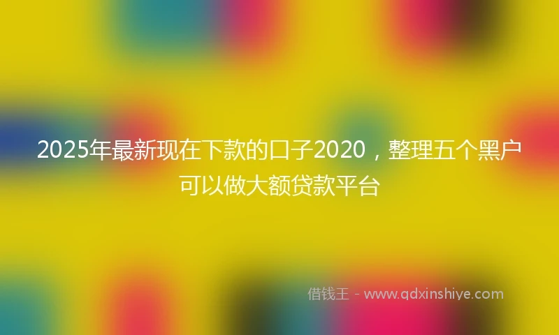 2025年最新现在下款的口子2020，整理五个黑户可以做大额贷款平台