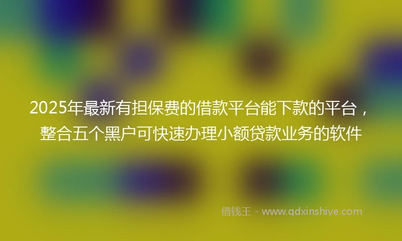 2025年最新有担保费的借款平台能下款的平台，整合五个黑户可快速办理小额贷款业务的软件