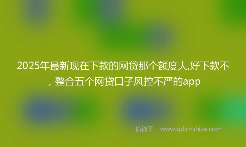 2025年最新现在下款的网贷那个额度大,好下款不，整合五个网贷口子风控不严的app