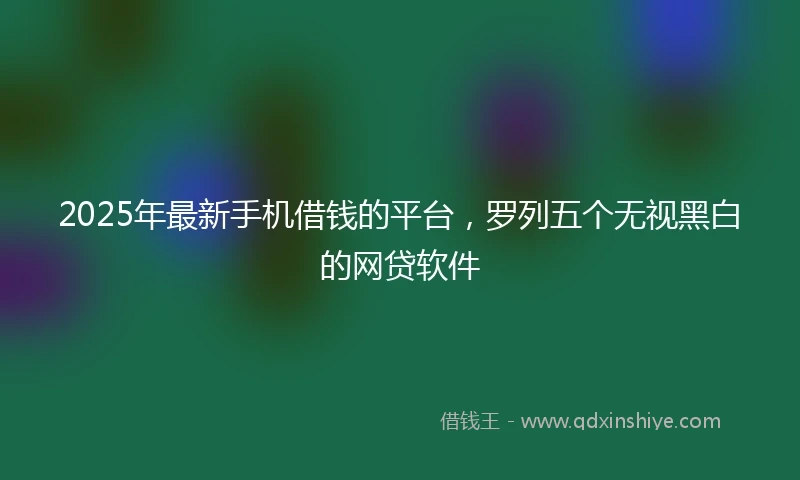 2025年最新手机借钱的平台，罗列五个无视黑白的网贷软件