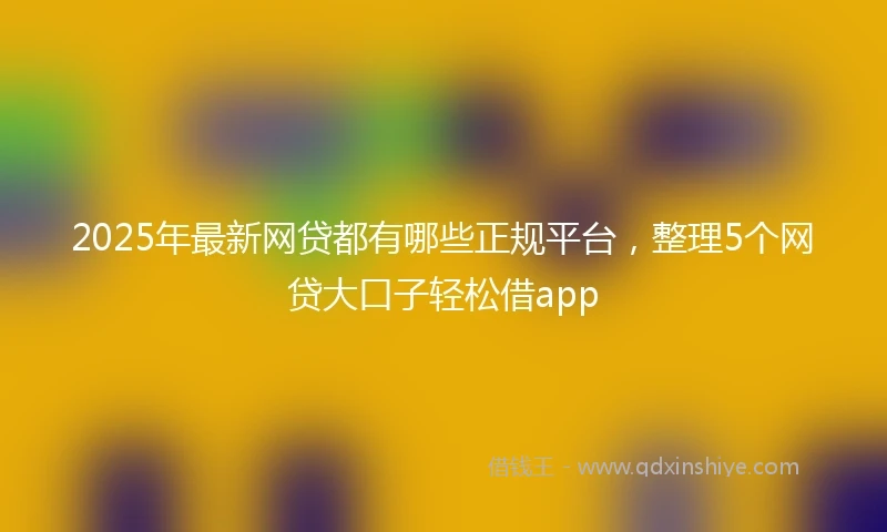 2025年最新网贷都有哪些正规平台，整理5个网贷大口子轻松借app