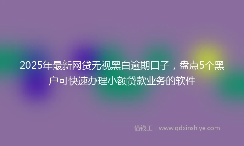 2025年最新网贷无视黑白逾期口子，盘点5个黑户可快速办理小额贷款业务的软件