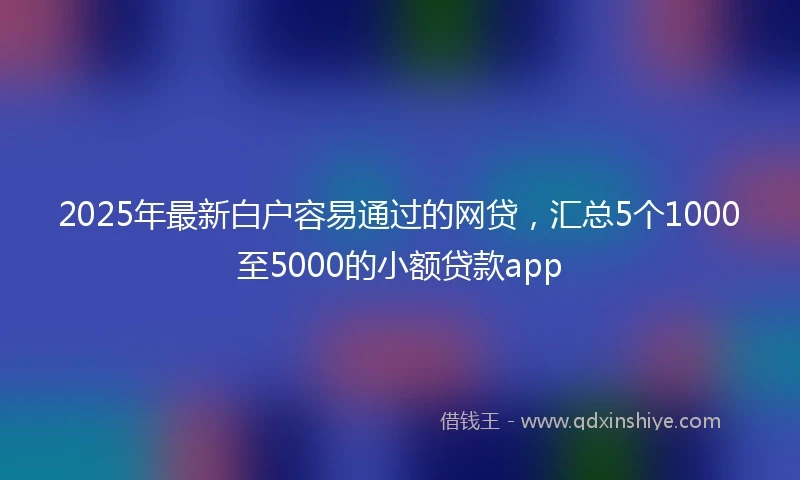 2025年最新白户容易通过的网贷,汇总5个1000至5000的小额贷款app