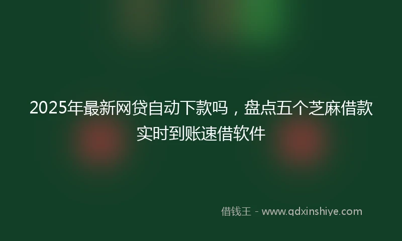 2025年最新网贷自动下款吗，盘点五个芝麻借款实时到账速借软件