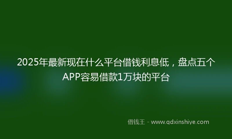2025年最新现在什么平台借钱利息低，盘点五个APP容易借款1万块的平台