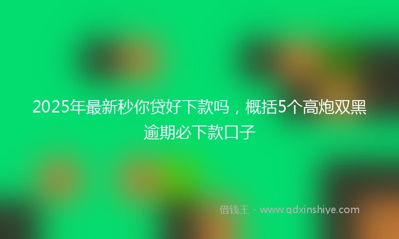 2025年最新秒你贷好下款吗，概括5个高炮双黑逾期必下款口子
