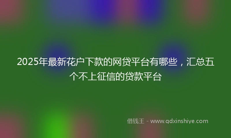 2025年最新花户下款的网贷平台有哪些，汇总五个不上征信的贷款平台