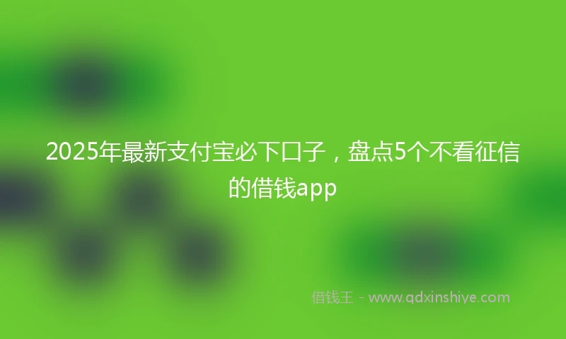 2025年最新支付宝必下口子，盘点5个不看征信的借钱app