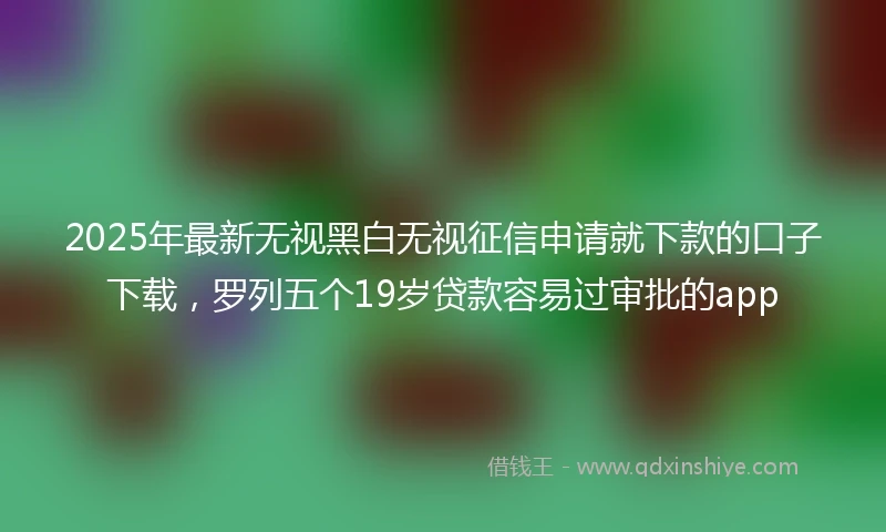 2025年最新无视黑白无视征信申请就下款的口子下载，罗列五个19岁贷款容易过审批的app