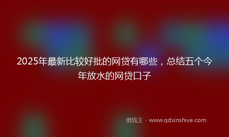 2025年最新比较好批的网贷有哪些，总结五个今年放水的网贷口子