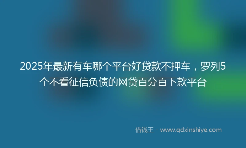 2025年最新有车哪个平台好贷款不押车，罗列5个不看征信负债的网贷百分百下款平台