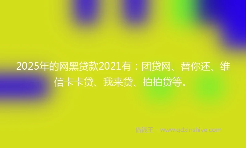 2025年的网黑贷款2021有：团贷网、替你还、维信卡卡贷、我来贷、拍拍贷等。