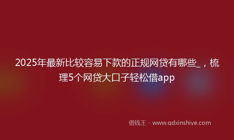 2025年最新比较容易下款的正规网贷有哪些_，梳理5个网贷大口子轻松借app