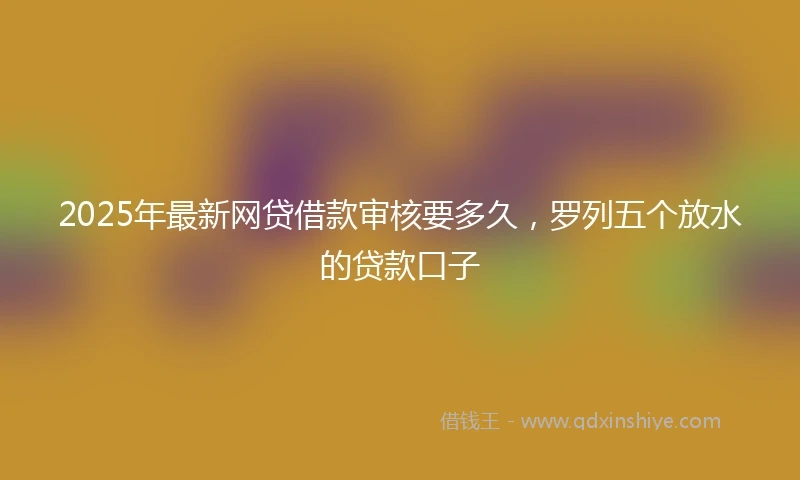 2025年最新网贷借款审核要多久，罗列五个放水的贷款口子