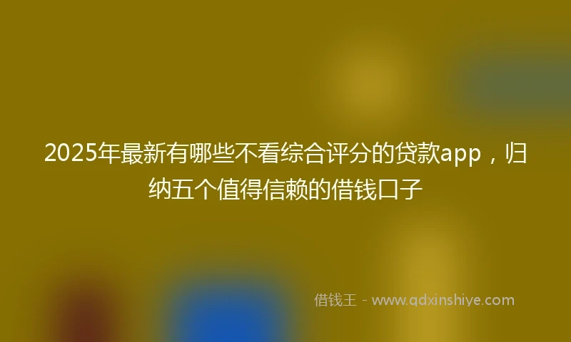 2025年最新有哪些不看综合评分的贷款app，归纳五个值得信赖的借钱口子