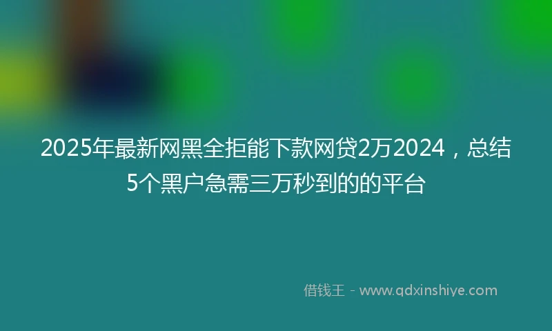 2025年最新网黑全拒能下款网贷2万2024，总结5个黑户急需三万秒到的的平台