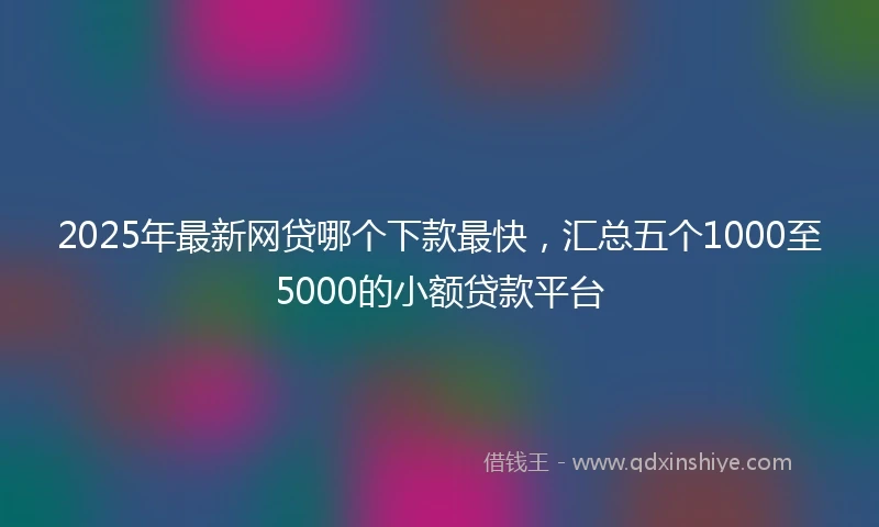 2025年最新网贷哪个下款最快，汇总五个1000至5000的小额贷款平台