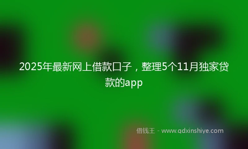 2025年最新网上借款口子，整理5个11月独家贷款的app