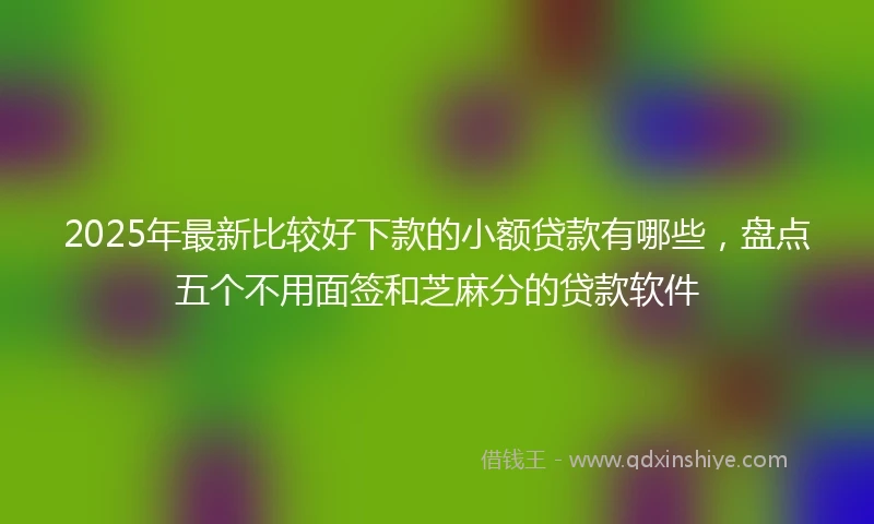 2025年最新比较好下款的小额贷款有哪些，盘点五个不用面签和芝麻分的贷款软件