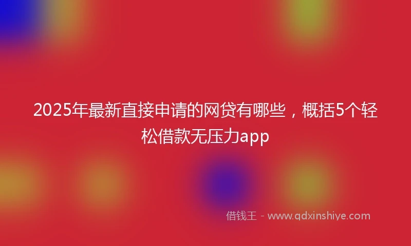 2025年最新直接申请的网贷有哪些，概括5个轻松借款无压力app